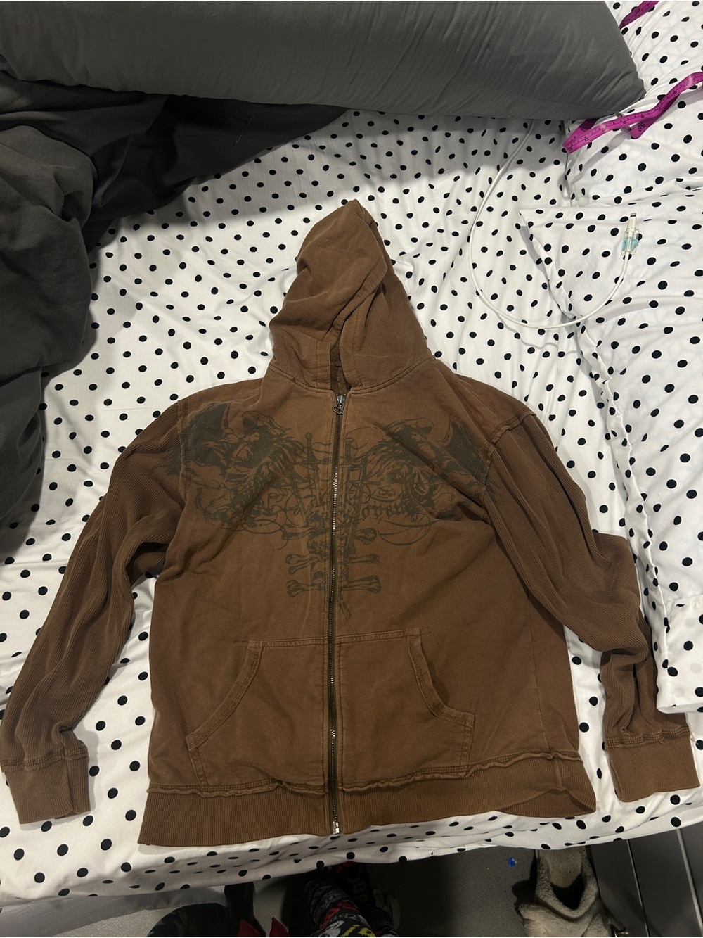 ISO micros brown graphic zip up